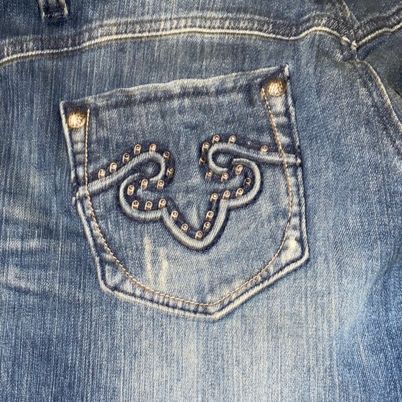 Women's ReRock For Express Skinny Blue Jeans with Eyelet Detailing❤️ - Picture 5 of 10